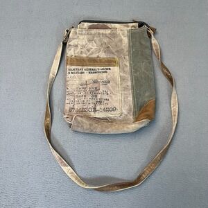 Mona B Military Crossbody Bag Purse Satchel Repurposed Patch Canvas Distressed